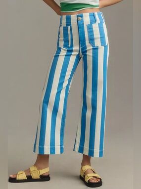 The Colette Cropped Wide-Leg Jeans by Maeve
 - Size 30P